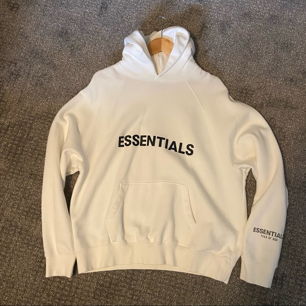 White Essentials Fear of God Hoodie